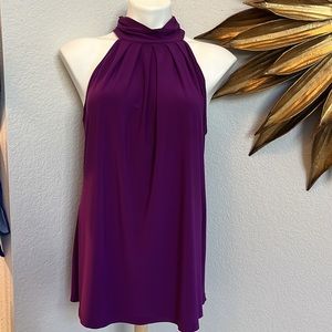 💜 CACAMA Chocker Neck Back Halter Top Purple